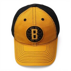 CCM Mens Hat Bruins Strapback Black Gold NHL Hockey Dad Hat Y2K-Era Vintage